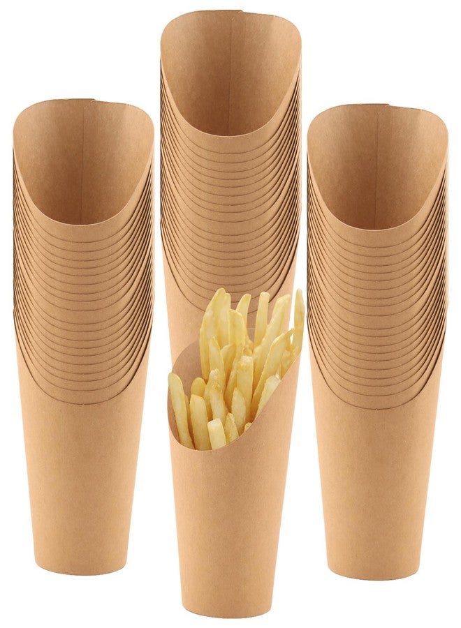 HOIGON 150 PCS 16oz French Fry Cups, Disposable French Fries Holder Brown Kraft Paper Charcuterie Cup, Appetizer Cups for Waffle Paper Cones Popcorn Ice Cream Holder - Image 1